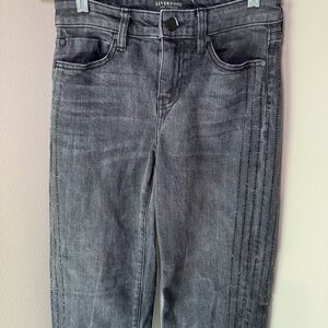 Women’s‎ Liverpool Jeans Kennedy Crop Black Denim size 0/25 Rhinestones Frayed